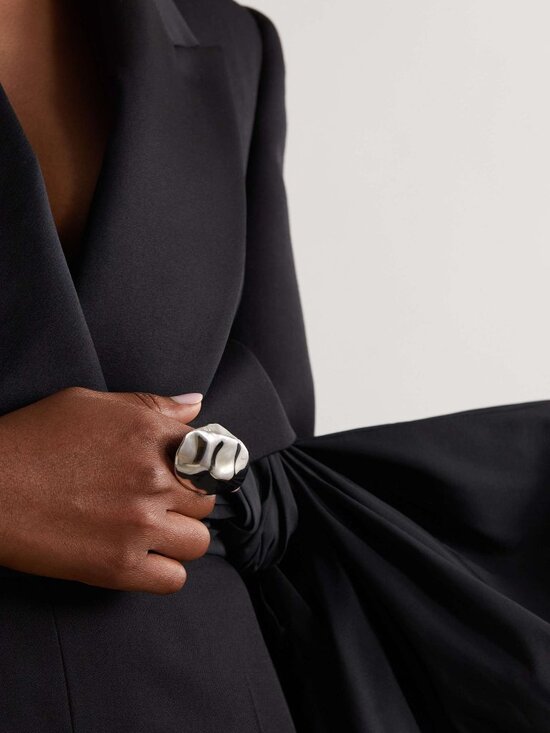 Alexander McQueen Jewelry - $590 Alexander McQueen Beam Ring color: SILVER New Size 11 Statement Ring Women